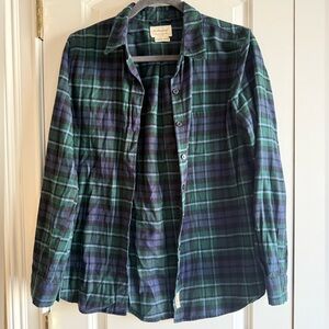 Weatherproof Green and Blue Plaid Flannel Shirt, size M, EUC!